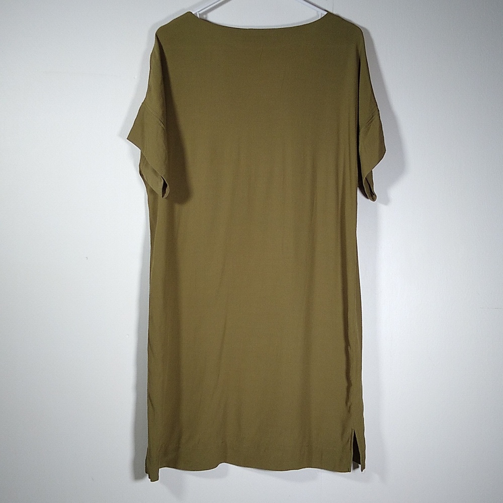 Madewell Novel Shift Dress Olive Green M - Picture 4 of 11